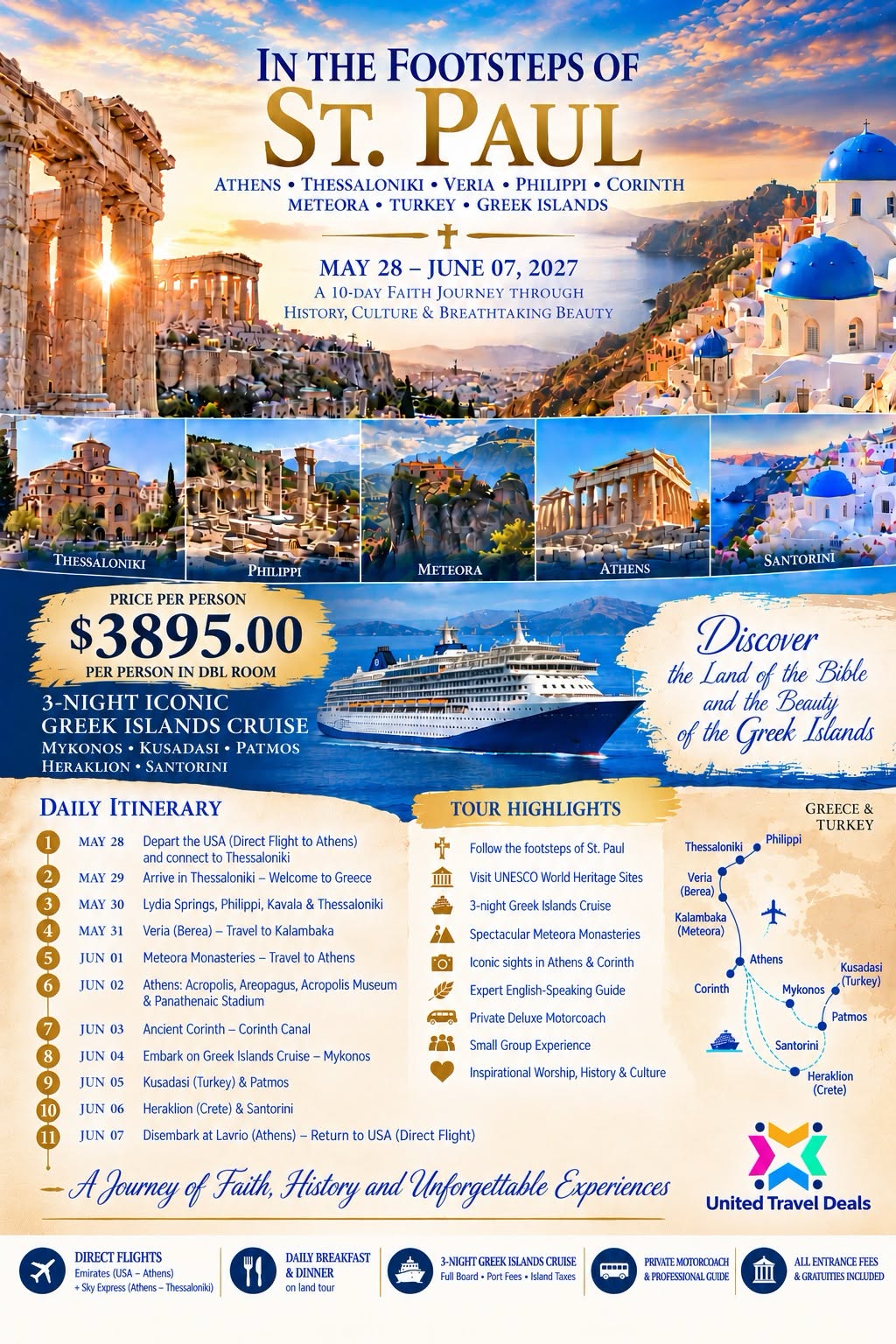 In the Footsteps of St. Paul trip, May 28 to June 7, 2027